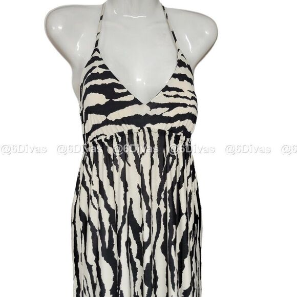 Zebra Print Halter Maxi Dress Size S   Size L - Picture 13 of 16